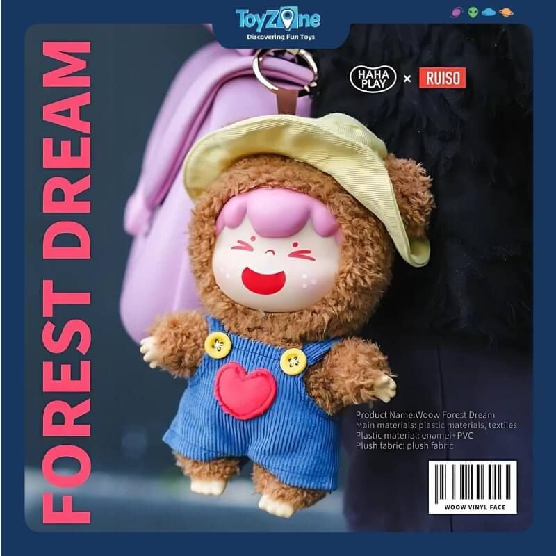 Mô hình đồ chơi Blind box Móc khóa Gấu bông Woow Forest Dream V1 ( Khu Rừng Mơ Mộng ) HAHA PLAY x RUISO