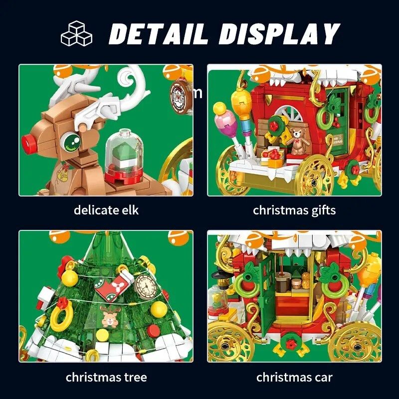 Bộ đồ chơi lắp ráp giáng sinh Mô hình xe tuần lộc Sembo