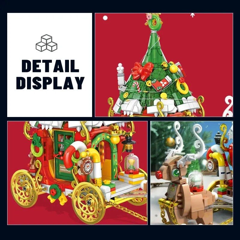 Bộ đồ chơi lắp ráp giáng sinh Mô hình xe tuần lộc Sembo