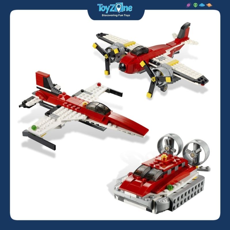 Bộ đồ chơi lắp ráp mô hình Máy Bay Chiến Đấu, Thuyền 3in1 DECOOL
