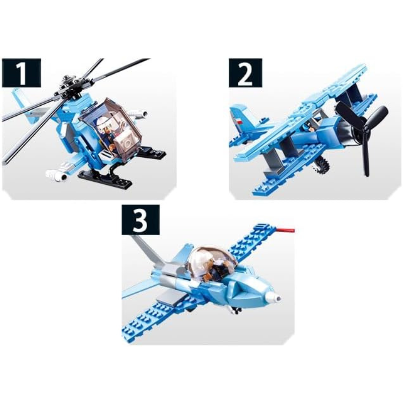 Bộ đồ chơi mô hình lắp ráp Máy Bay Phản Lực Chiến Đấu 6in1 SLUBAN