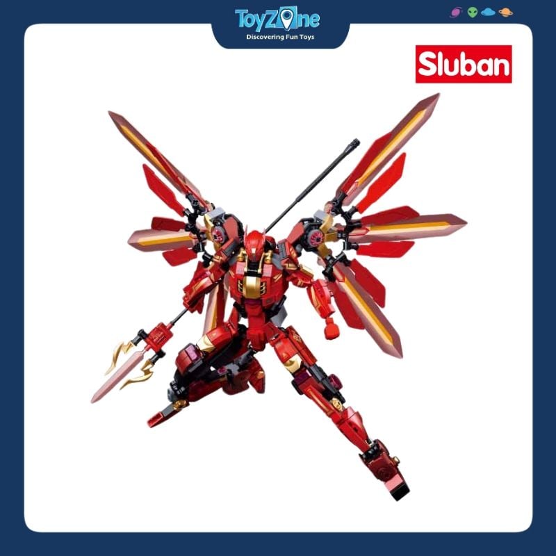Bộ đồ chơi mô hình lắp ráp Robot Mecha Halberd Athena Sluban