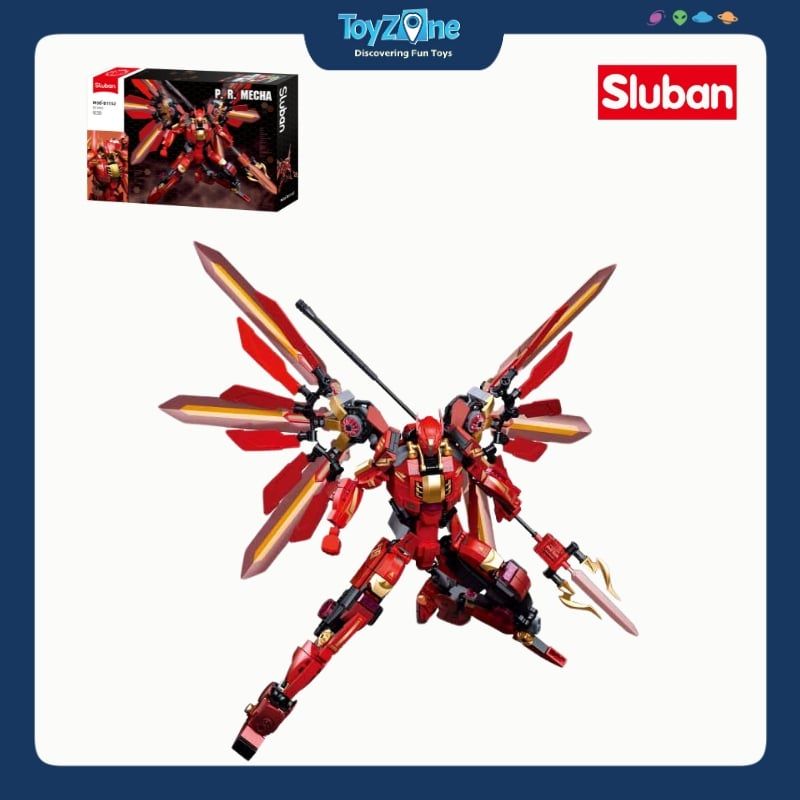 Bộ đồ chơi mô hình lắp ráp Robot Mecha Halberd Athena Sluban