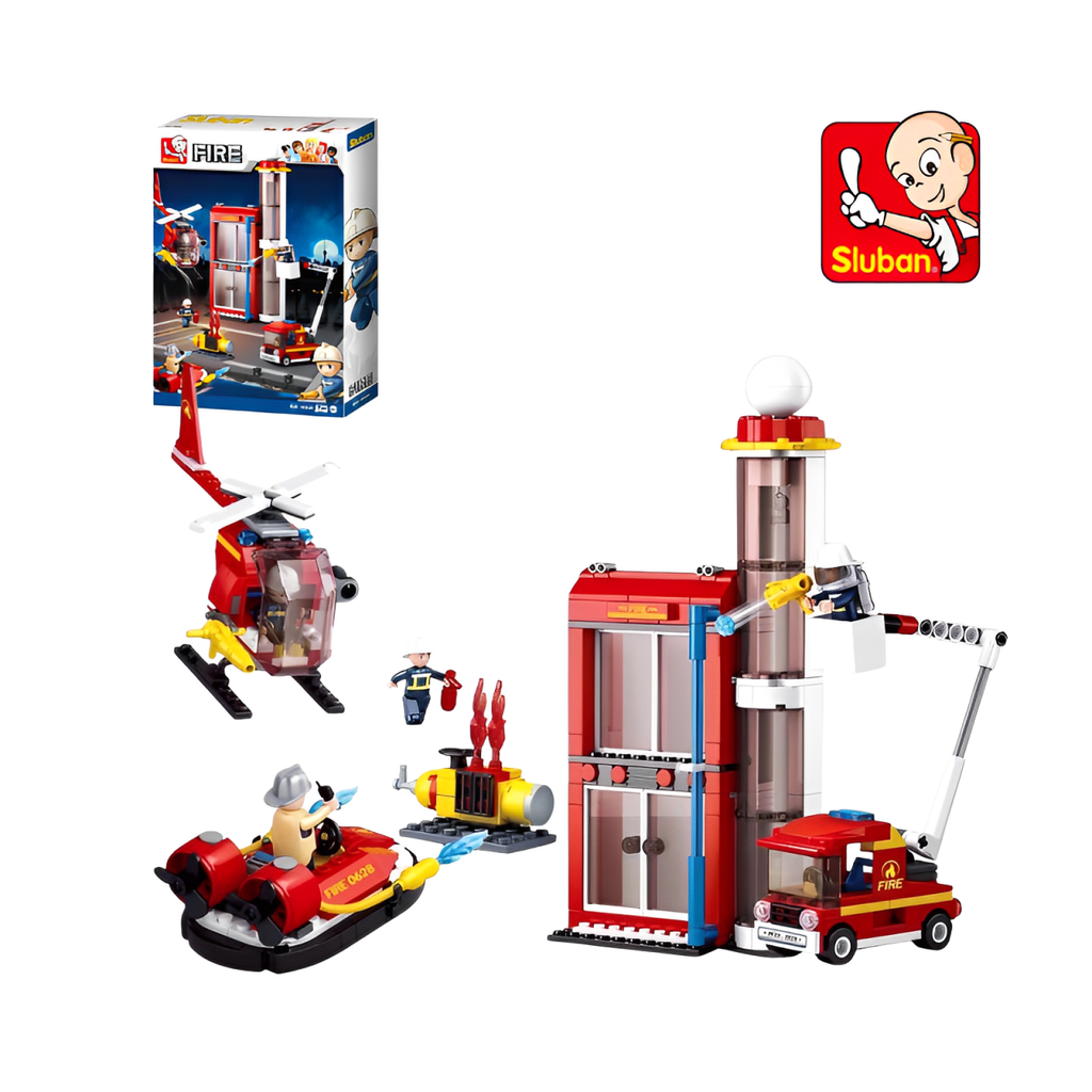 Bộ đồ chơi lắp ráp mô hình Trạm Cứu Hỏa Sluban