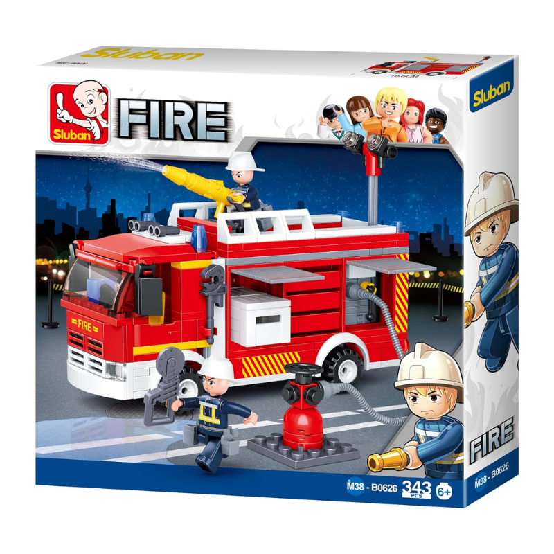 Bộ đồ chơi lắp ráp mô hình Xe cấp nước cứu hỏa Sluban