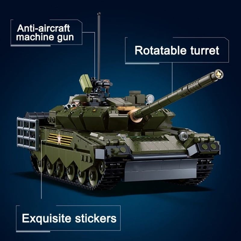 Bộ đồ chơi mô hình lắp ráp Xe tăng T-80BVMS 2in1 1:35 Sluban