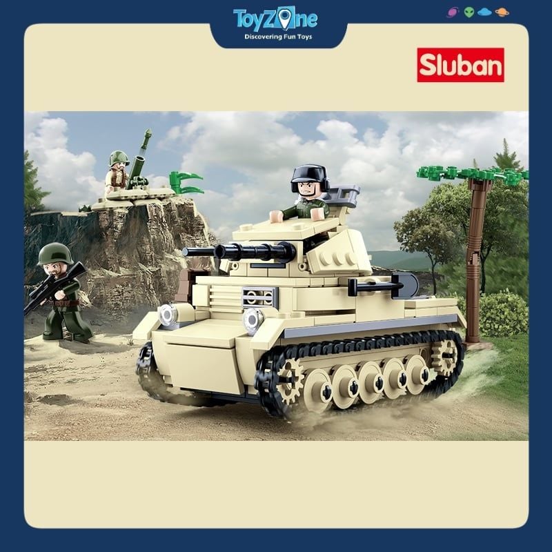 Bộ đồ chơi mô hình lắp ráp Xe tăng thiết giáp Panzer Tank Sluban