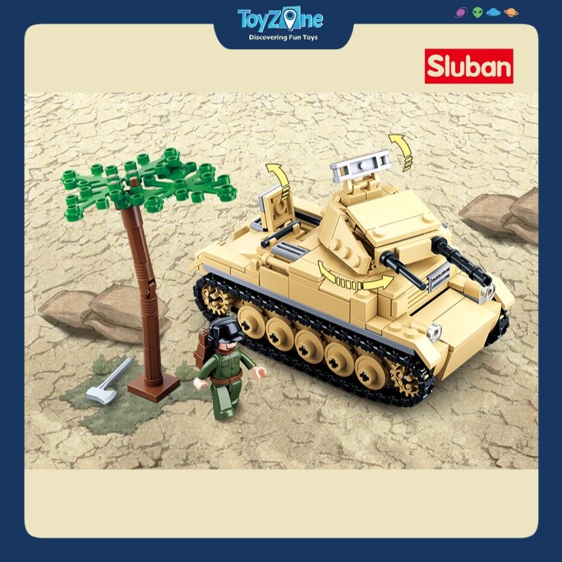 Bộ đồ chơi mô hình lắp ráp Xe tăng thiết giáp Panzer Tank Sluban