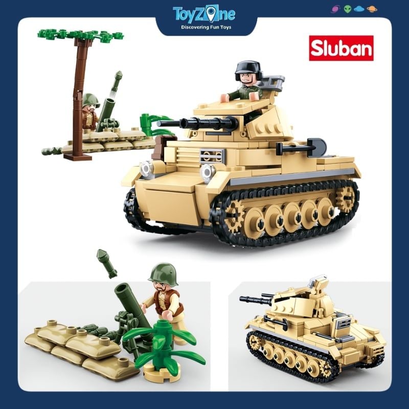 Bộ đồ chơi mô hình lắp ráp Xe tăng thiết giáp Panzer Tank Sluban