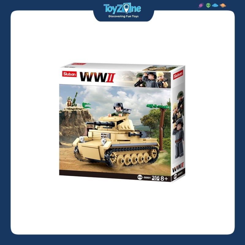 Bộ đồ chơi mô hình lắp ráp Xe tăng thiết giáp Panzer Tank Sluban