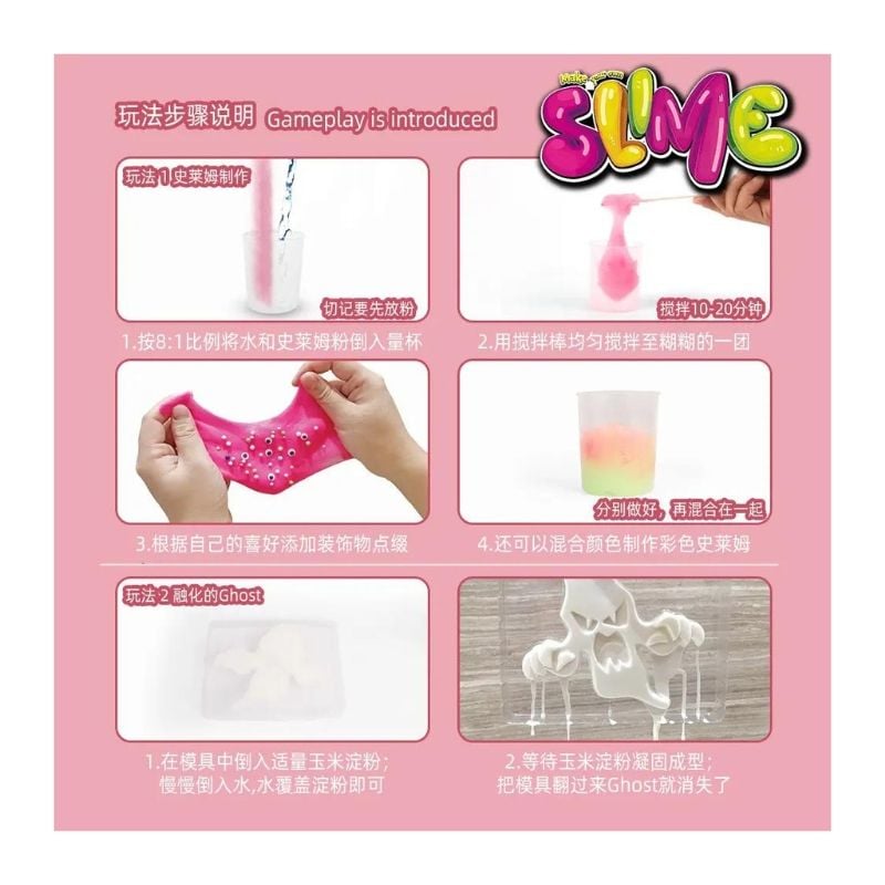 Bộ đồ chơi Slime Pha Lê Bóng Ma Huyền Bí Phát Sáng T3502