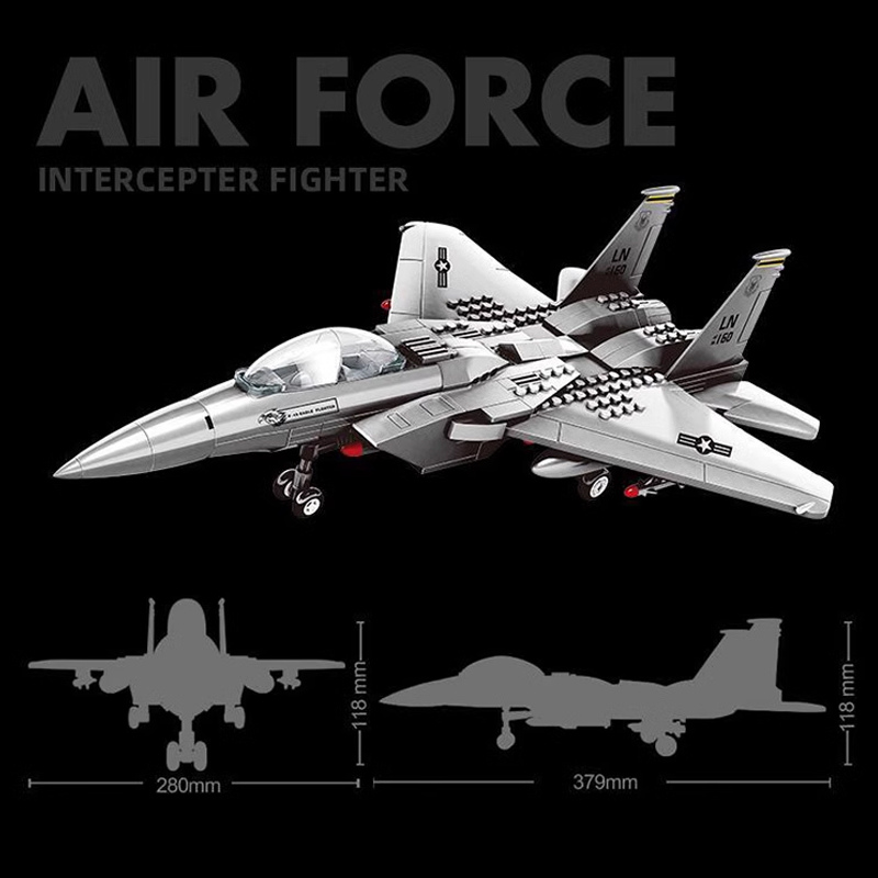 Bộ lắp ráp đồ chơi mô hình máy bay chiến đấu F-15 Eagle Wange