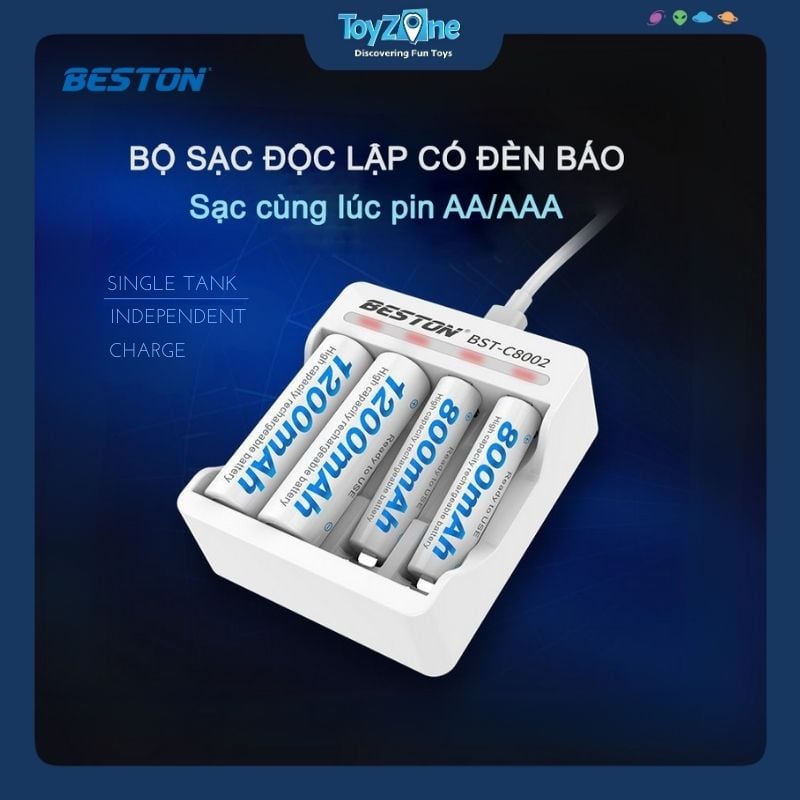 Bộ sạc pin 4 khe BST-C8002 BESTON