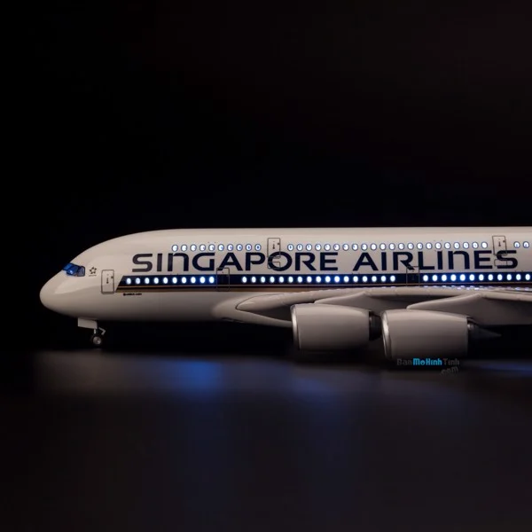 Mô hình máy bay Singapore Airlines 47cm lắp ráp có đèn Everfly