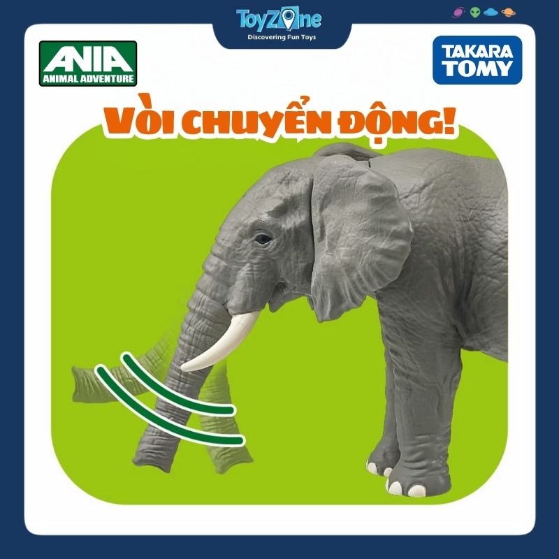 Mô hình đồ chơi Động Vật Voi Châu Phi ANIA AL-26 African Elephant TAKARA TOMY