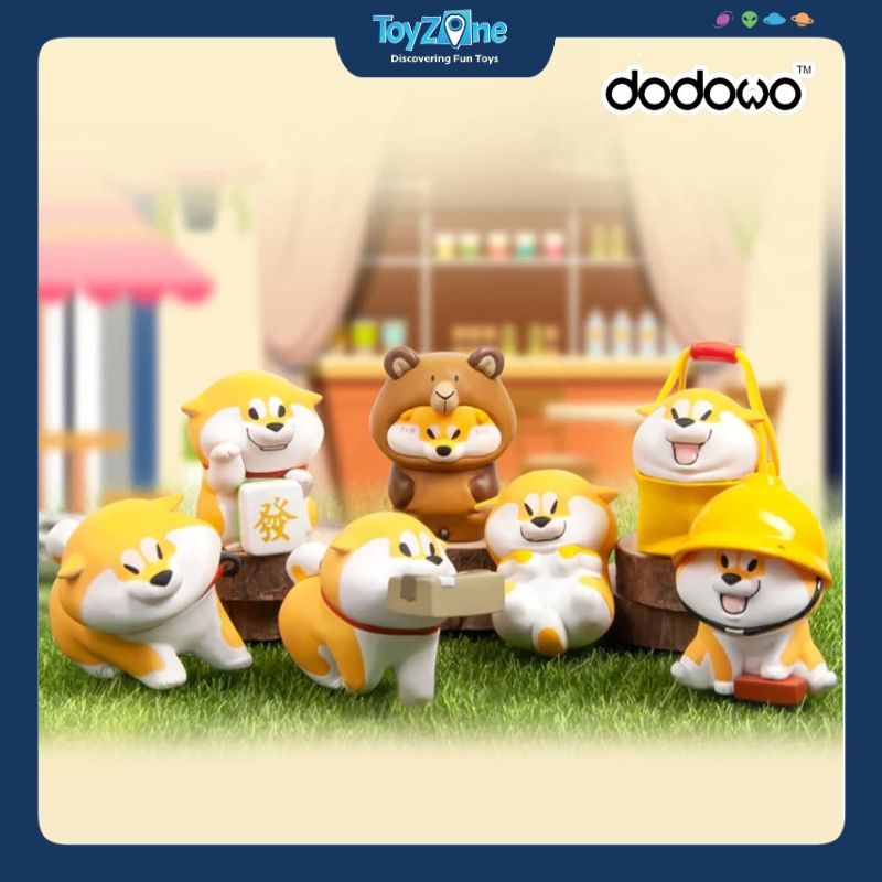 Mô hình đồ chơi Blind box Móc khóa Life Diary Of Shiba Inu Achai Puppy Crossing ( Băng Qua Đường ) DODOWO