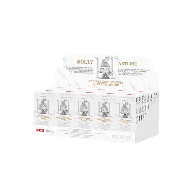 Mô hình đồ chơi Blind box Molly Anniversary Statues Classical Retro Series 2 ( Tượng Kỷ Niệm Cổ Điển ) POP MART