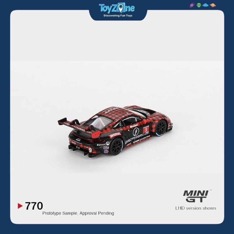 Mô hình xe Porsche 911 GT3 R #9 GTD PRO Pfaff Motorsports IMSA 2023 Sebring 12 Hrs. Winner 1:64 MiniGT