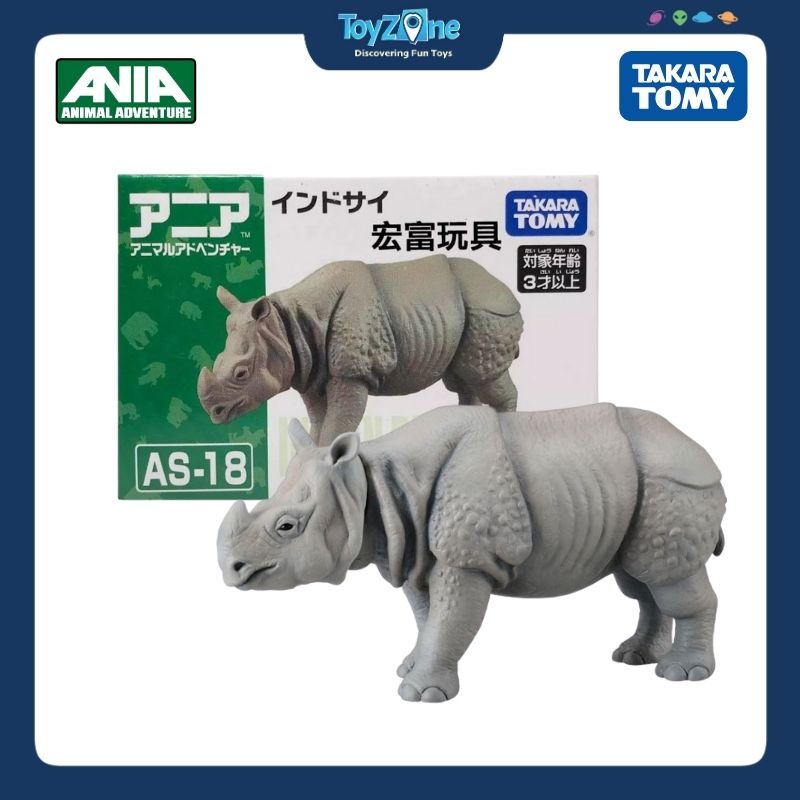 Mô hình đồ chơi Động Vật Tê Giác Ấn Độ ANIA AS-18 ( Indian Rhino ) TAKARA TOMY