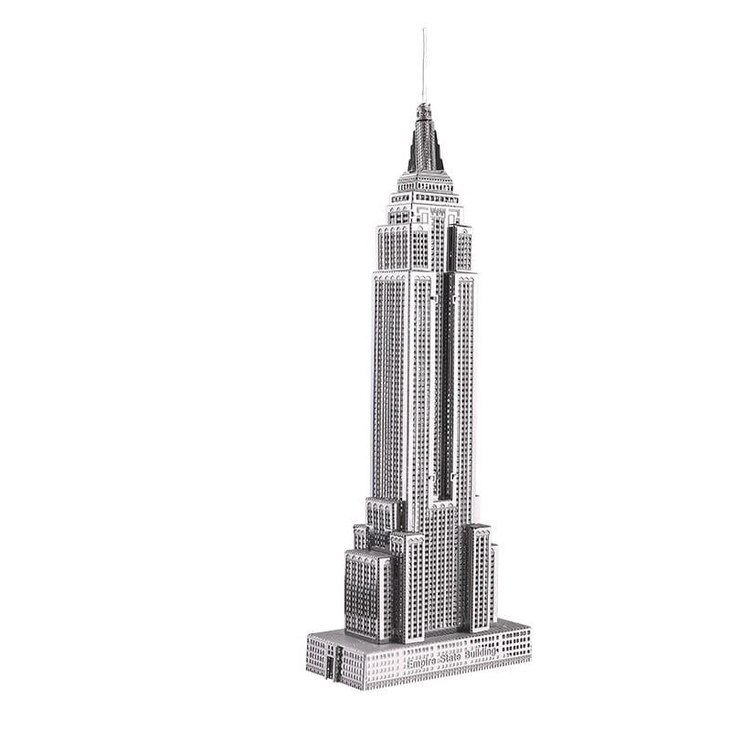 Mô hình kim loại lắp ráp 3D Empire State Building (Tòa Nhà Empire State) (Silver) – Piececool MP385