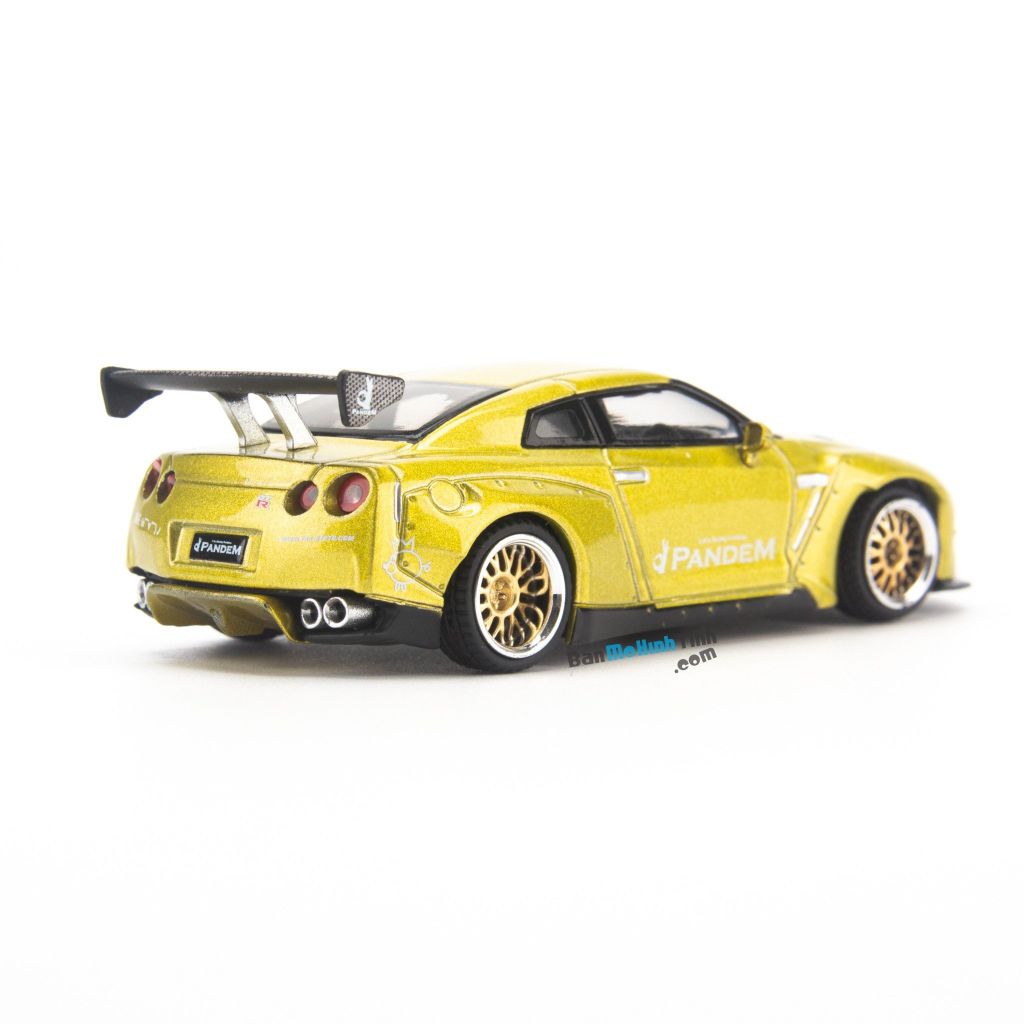 Mô hình xe Nissan GT-R R35 Pandem 1:64 MiniGT Cosmopolitan Yellow (3)