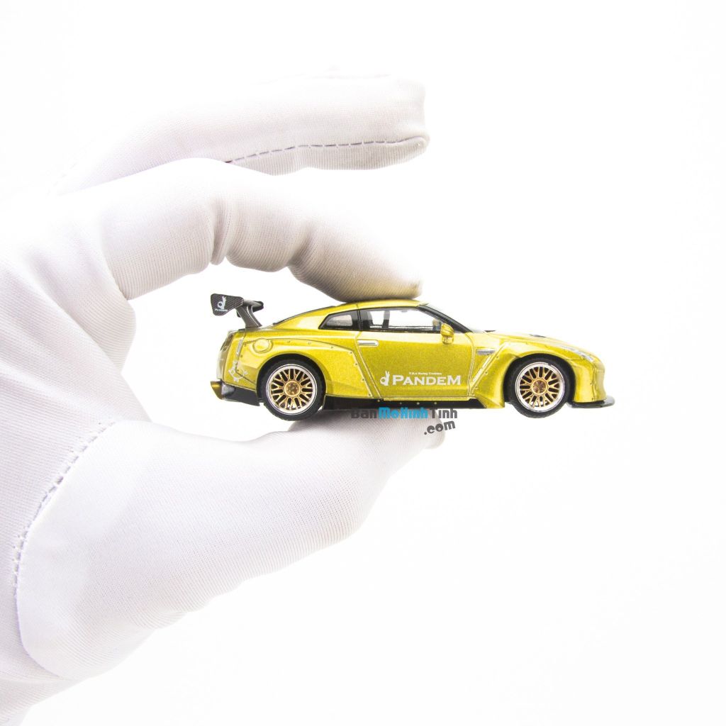 Mô hình xe Nissan GT-R R35 Pandem 1:64 MiniGT Cosmopolitan Yellow (6)