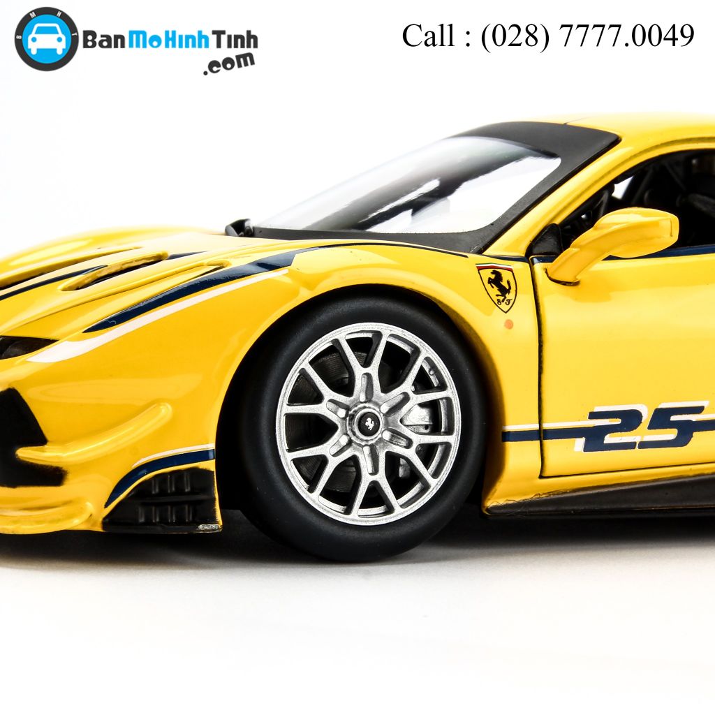 Mô hình xe Ferrari 488 Challenge Yellow 1:24 Bburago- 18-26307