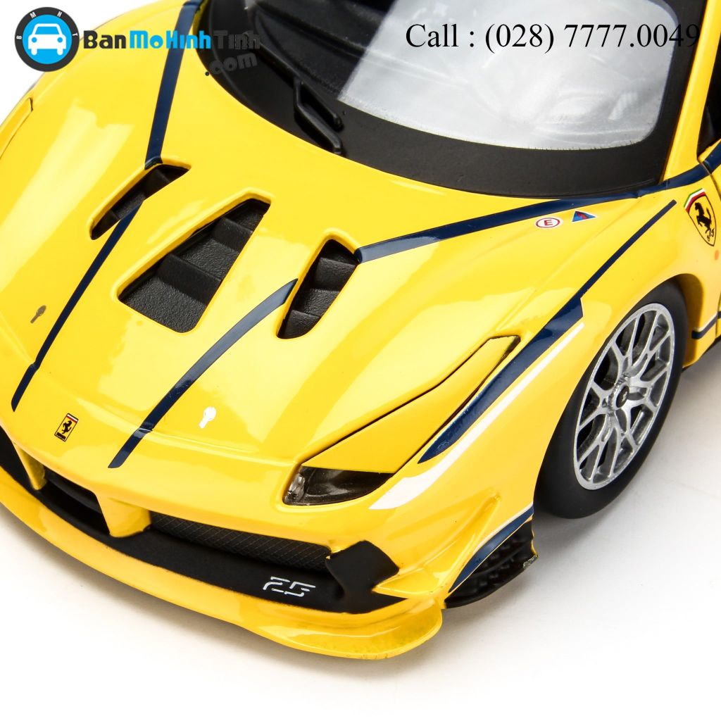 Mô hình xe Ferrari 488 Challenge Yellow 1:24 Bburago- 18-26307