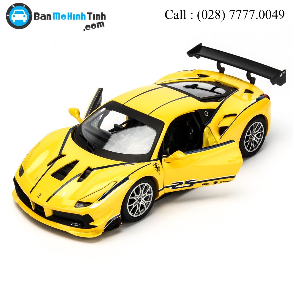 Mô hình xe Ferrari 488 Challenge Yellow 1:24 Bburago- 18-26307