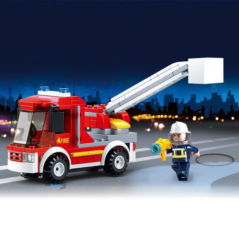 Bộ đồ chơi lắp ráp mô hình Xe Cứu Hoả Sluban