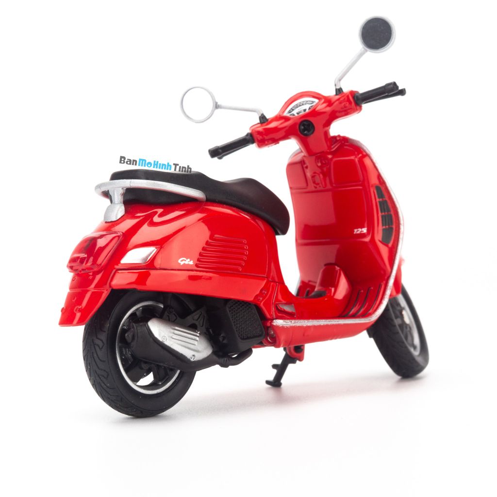 Mô hình xe Vespa GTS 125cc 2017 1:18 Welly Red (3)