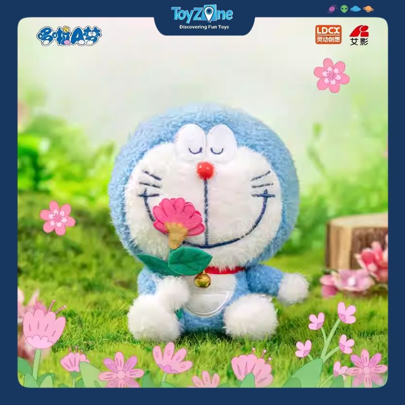 Mô hình đồ chơi Blind box Móc khóa Gấu bông Doraemon Flower Language Blessing V1 ( Ngôn Ngữ Các Loài Hoa ) LDCX