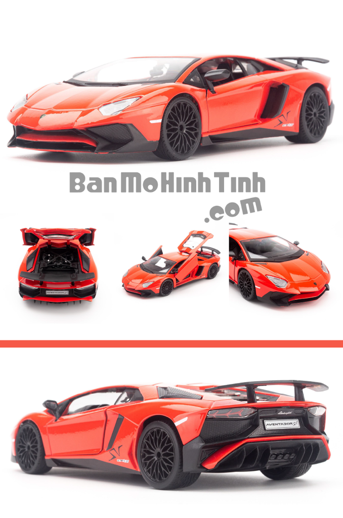 Mô hình xe Lamborghini Aventador LP750-4 SV 1:24 Bburago Red - MH18-21079