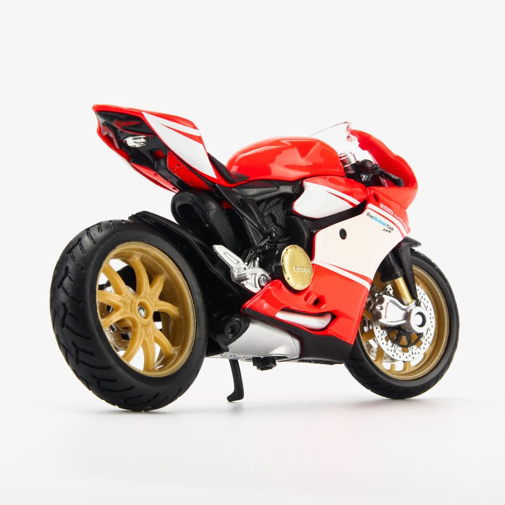 Mô hình xe mô tô Ducati 1199 Superleggra 1:18 Maisto Fluorescent Red (4)