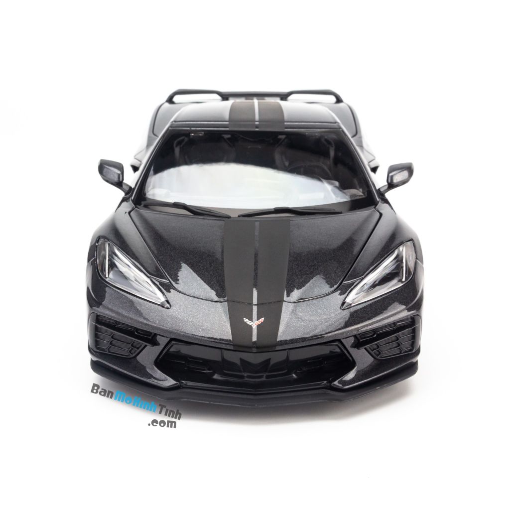 Mô hình tĩnh siêu xe Chervolet Corvette Stingray Coupe 2020 1:18 Maisto Gray (12)