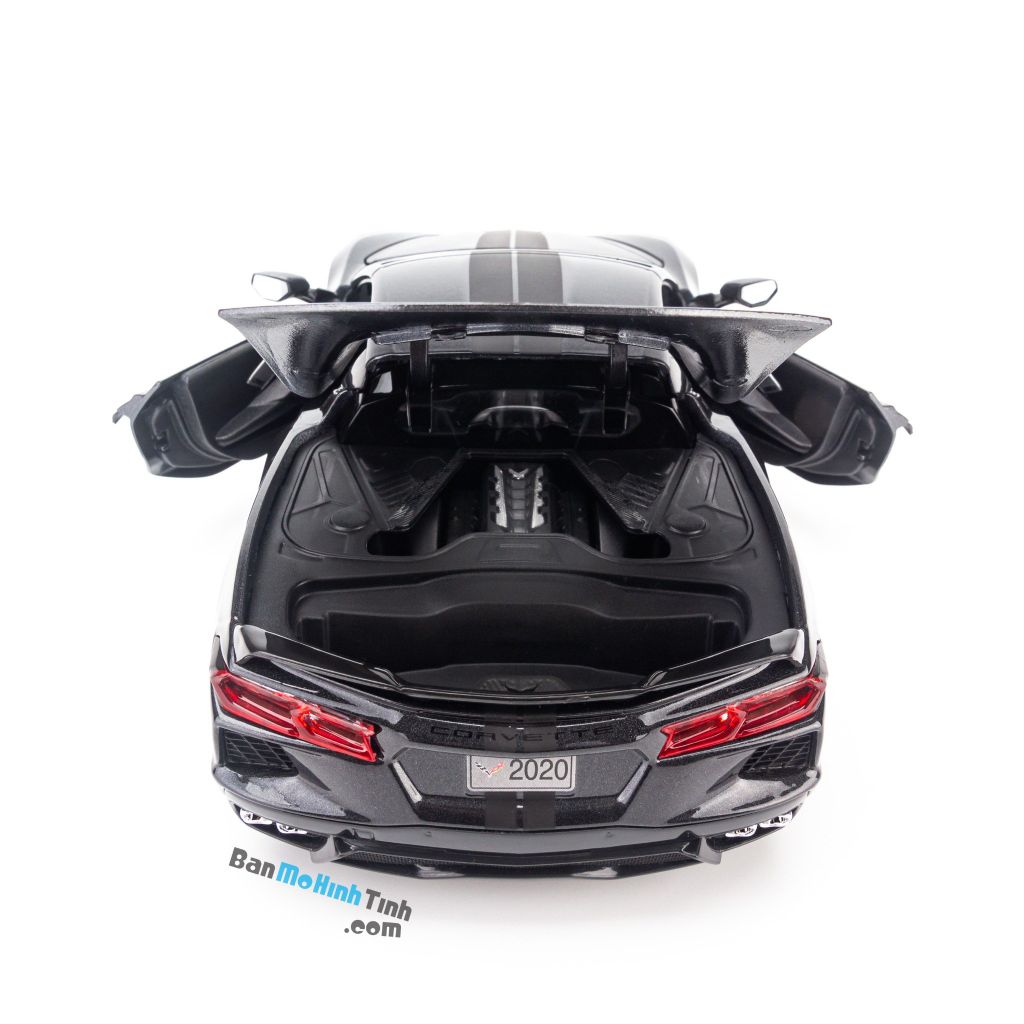 Mô hình tĩnh siêu xe Chervolet Corvette Stingray Coupe 2020 1:18 Maisto Gray (16)