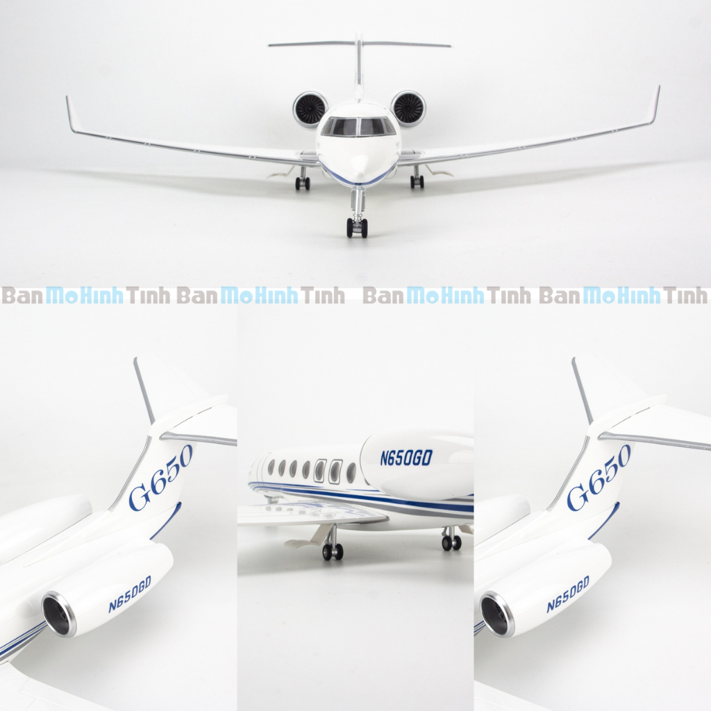 Mô hình máy bay Gulfstream G650ER lắp ráp có đèn 1:75