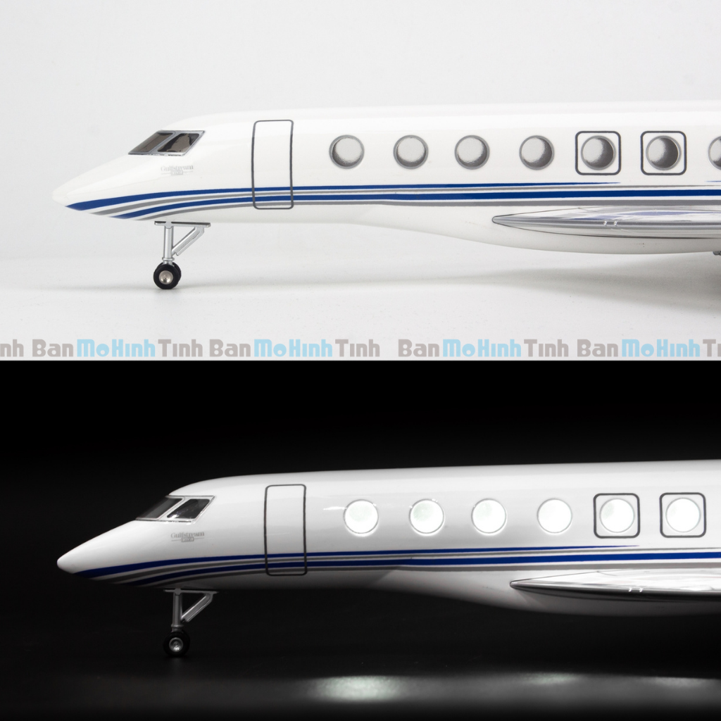 Mô hình máy bay Gulfstream G650ER lắp ráp có đèn 1:75