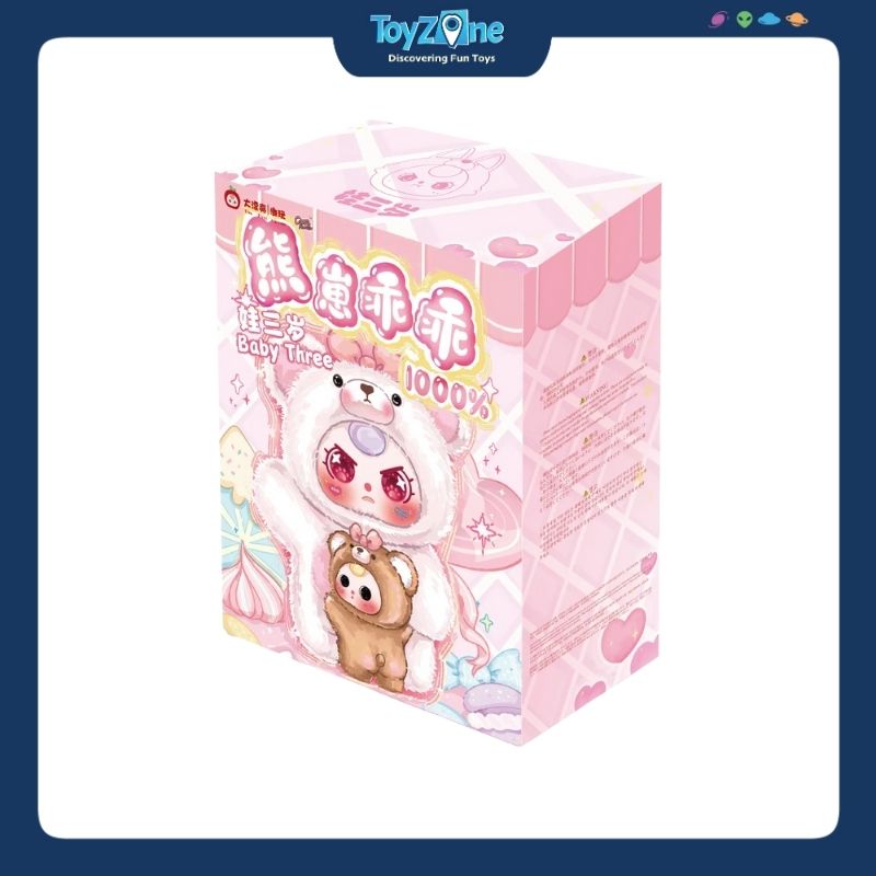 Mô hình Blind box Gấu bông Baby Three 1000% Bear Cub Plush V2 CUREPLANETA