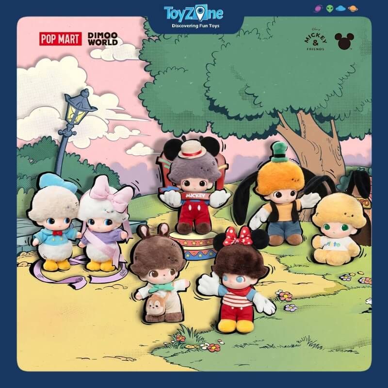 Mô hình Blind box Móc khóa Gấu bông Dimoo World x Disney Series POP MART