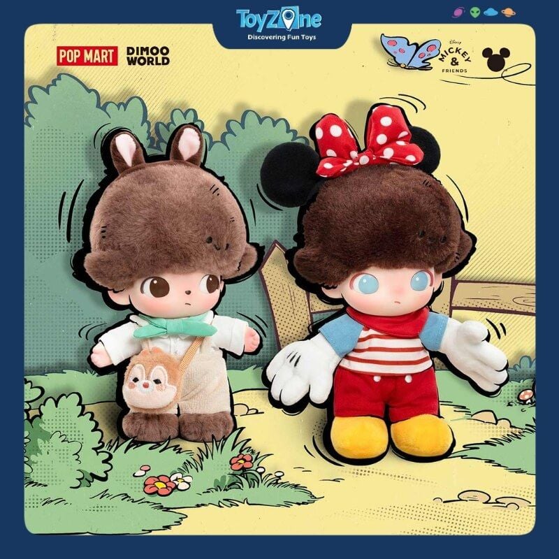 Mô hình Blind box Móc khóa Gấu bông Dimoo World x Disney Series POP MART