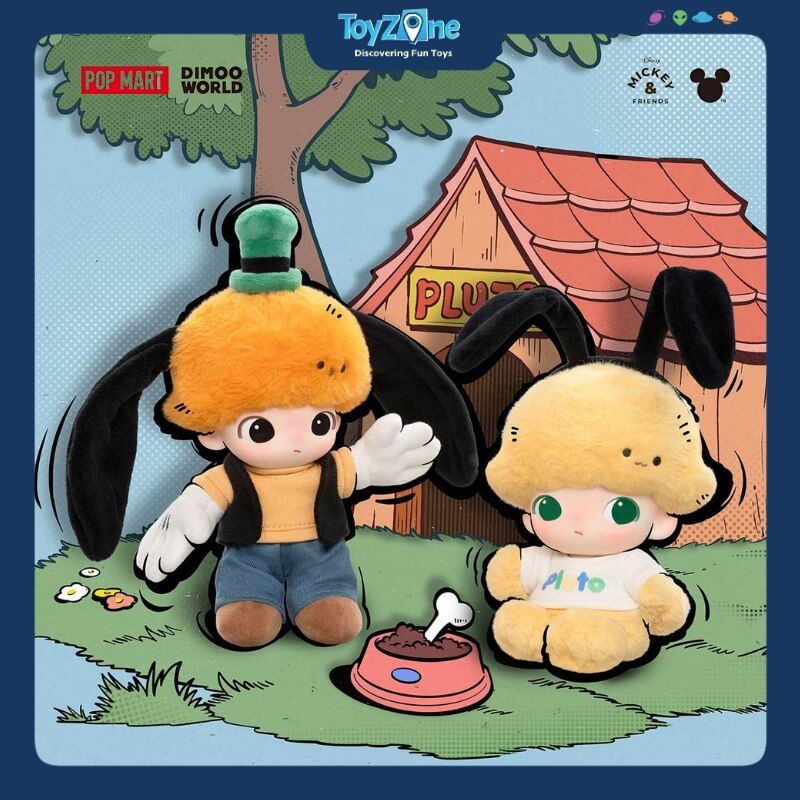 Mô hình Blind box Móc khóa Gấu bông Dimoo World x Disney Series POP MART