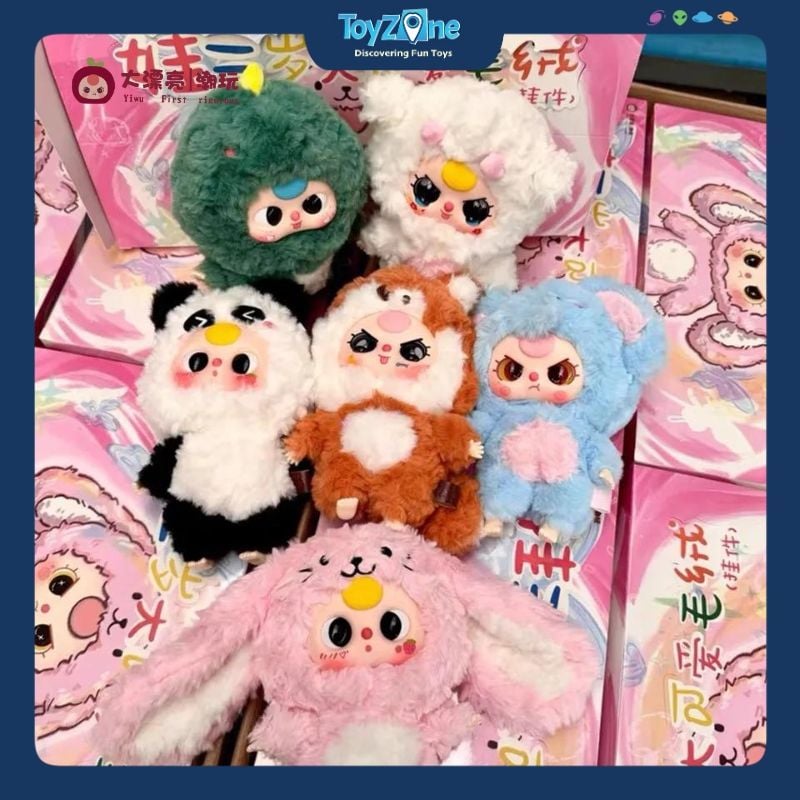 Mô hình đồ chơi Blind box Gấu bông Baby Three V3 Animal Party ( Bữa Tiệc Hóa Thân Động Vật ) BABY THREE