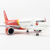 Mô hình máy bay Airbus Vietjet Air 47cm lắp ráp có đèn Everfly VG93
