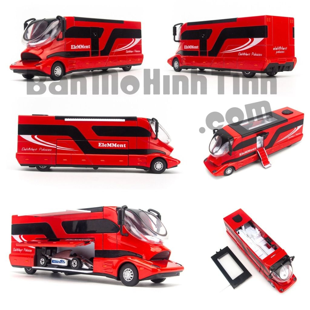 Mô hình xe khách hạng sang chở xe đua Kaiwei Set B