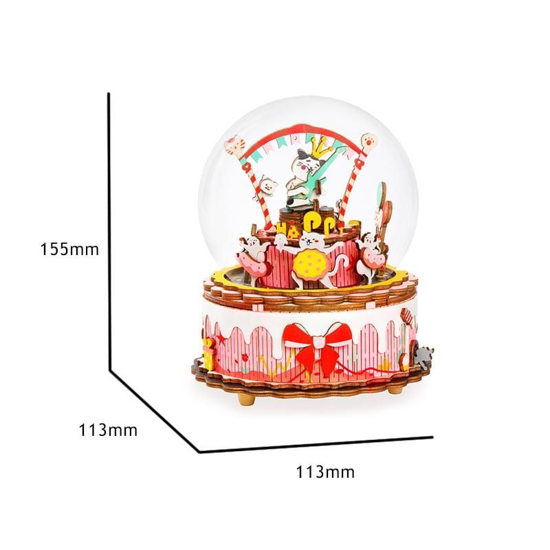 Mô Hình Gỗ Lắp Ráp 3D Happy Birthday Music Box (Hộp Nhạc Chúc Mừng Sinh Nhật) (Mixed Color) Robotime AM42 WP006