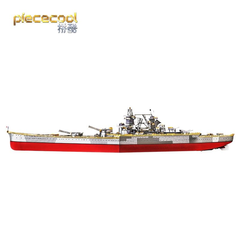 Mô hình kim loại lắp ráp 3D Richelieu Battleship (Thiết Giáp Hạm Hải Quân Pháp) (Silver, Red, Gold) - Piececool MP909