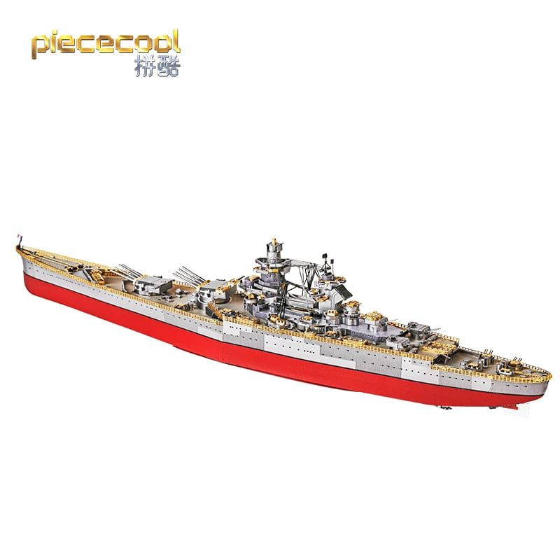 Mô hình kim loại lắp ráp 3D Richelieu Battleship (Thiết Giáp Hạm Hải Quân Pháp) (Silver, Red, Gold) - Piececool MP909