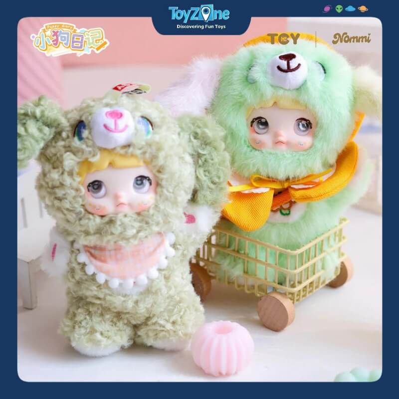 Mô hình Blind box Móc khóa Gấu bông NOMMI V5 Puppy Diary Series ( Nhật Ký Cún Con ) HITOY