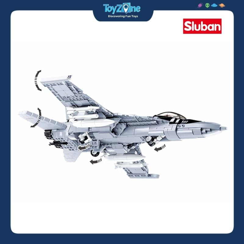 Bộ đồ chơi mô hình lắp ráp Máy bay chiến đấu tiêm kích FA-18E Super Bumblebee Sluban